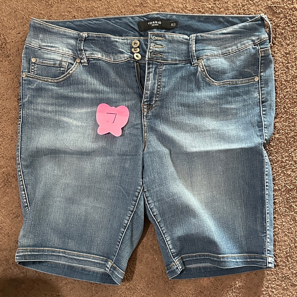 Torrid Light Blue Denim Bermuda Shorts